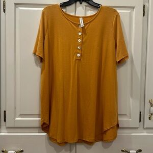 Zenana Premium short sleeve Henley top